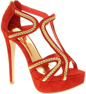 red and gold heels for prom