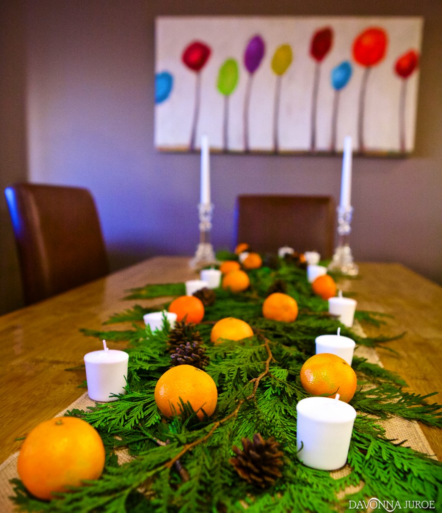 Orange Christmas Table Centerpiece